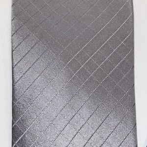 Unisex Dress Tie, Van Heusen, Shiny Silver Checkers, 58”